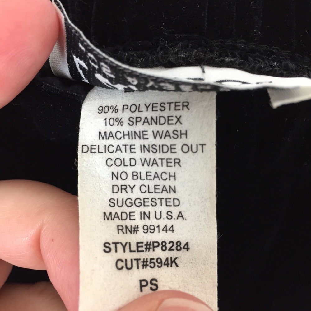 Women’s Lapis LA Velvet-Like Pants, Blk, sz PS - Picture 5 of 5